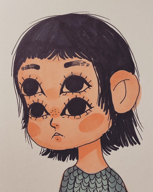 Copic marker character study 7 by Helena Garcia