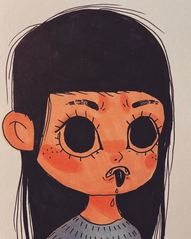 Copic marker character study 8 by Helena Garcia