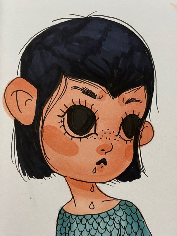 Copic marker character study 5 by Helena Garcia