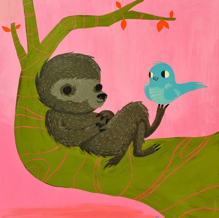 Sloth and Bird