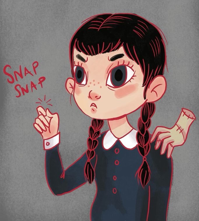 Wednesday Addams fan art by Helena Garcia